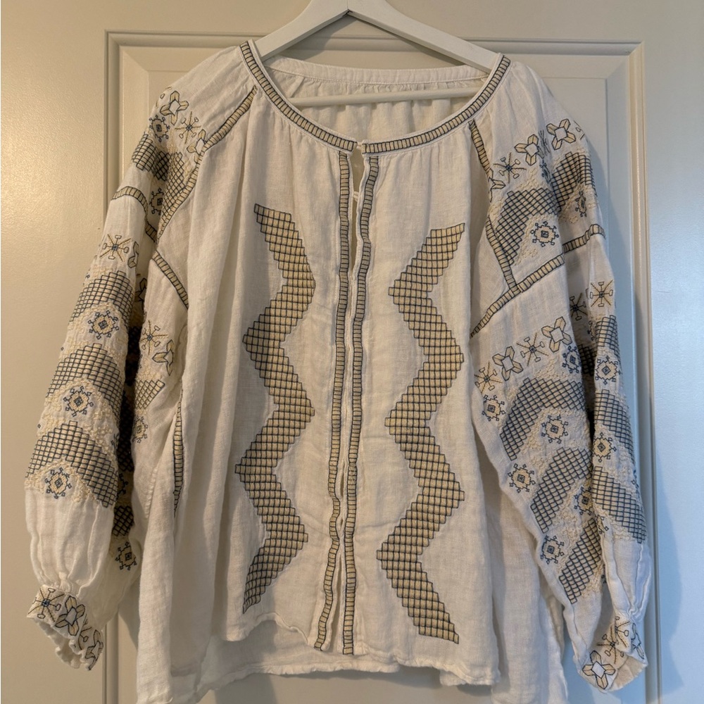 Bohemia blouse boho top summer vacation top linen